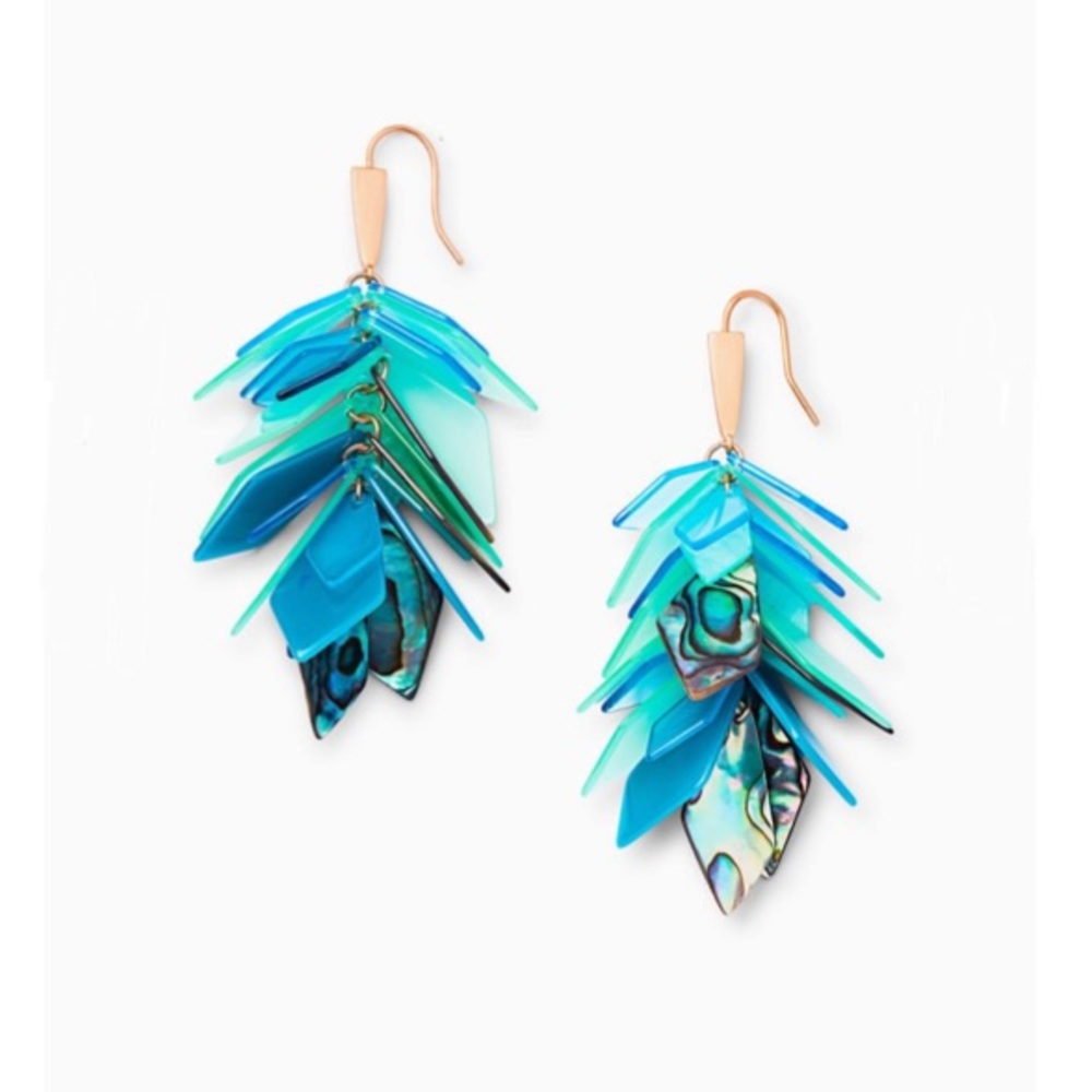 New Kendra Scott Jenni Rose Gold Earrings Abalone